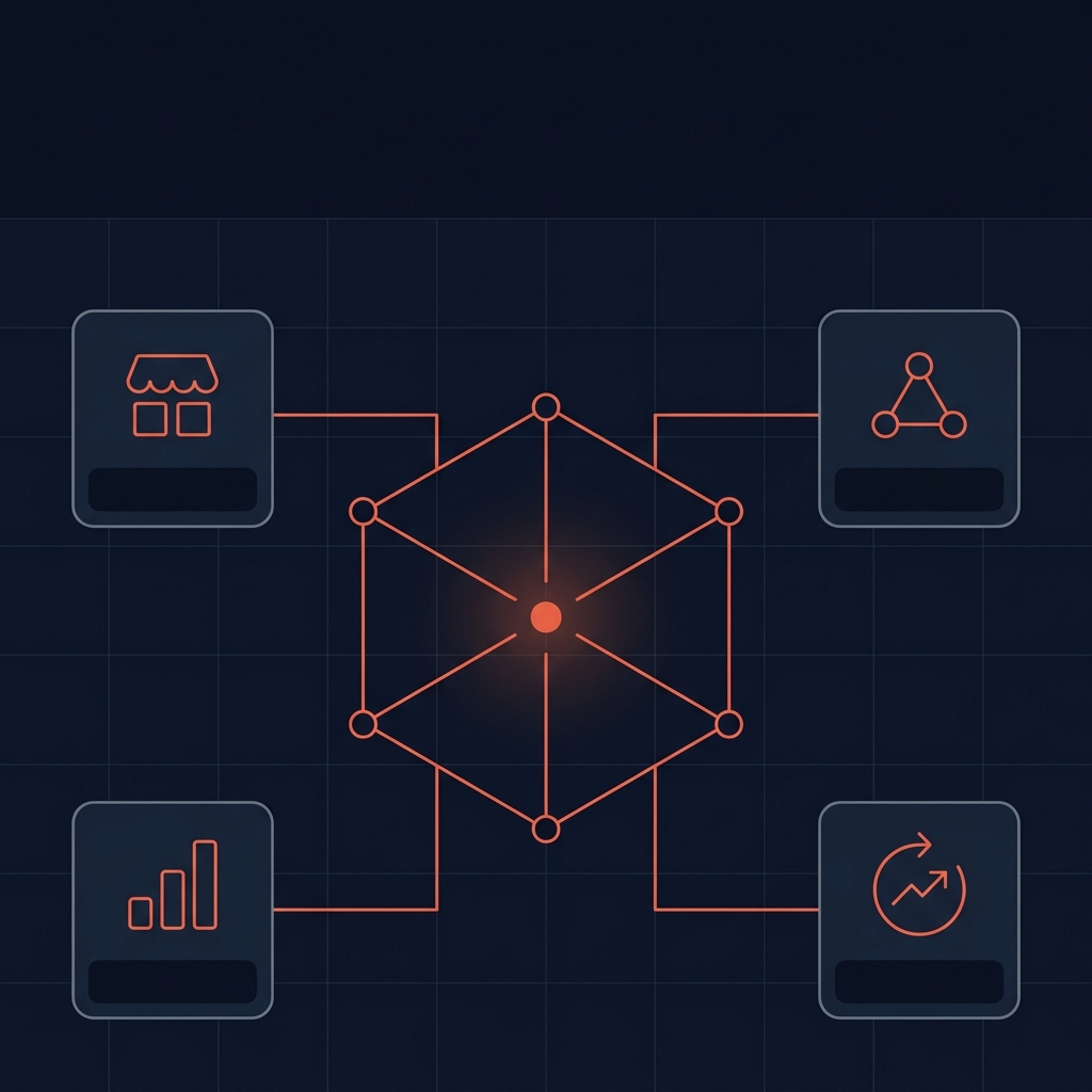 Stage 5 detail showing an earned autonomy control hub with marketplace, multi-agent, trust, and learning panels.